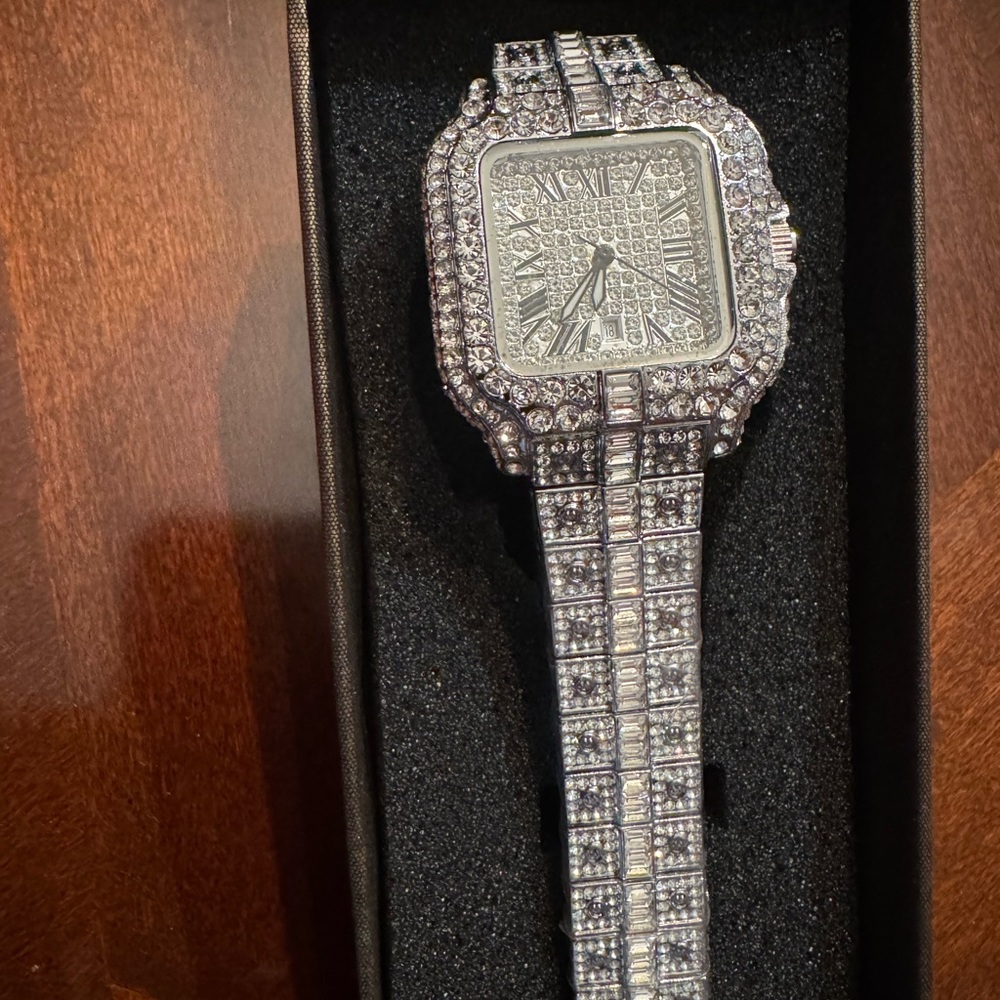 Elegant Silver Rhinestone Watch